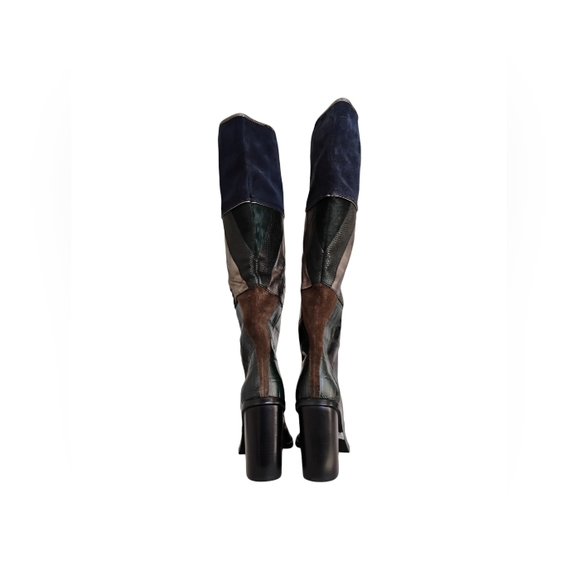 Aldo Rare Patchwork Suede/Leather Knee Boots. - Picture 5 of 8